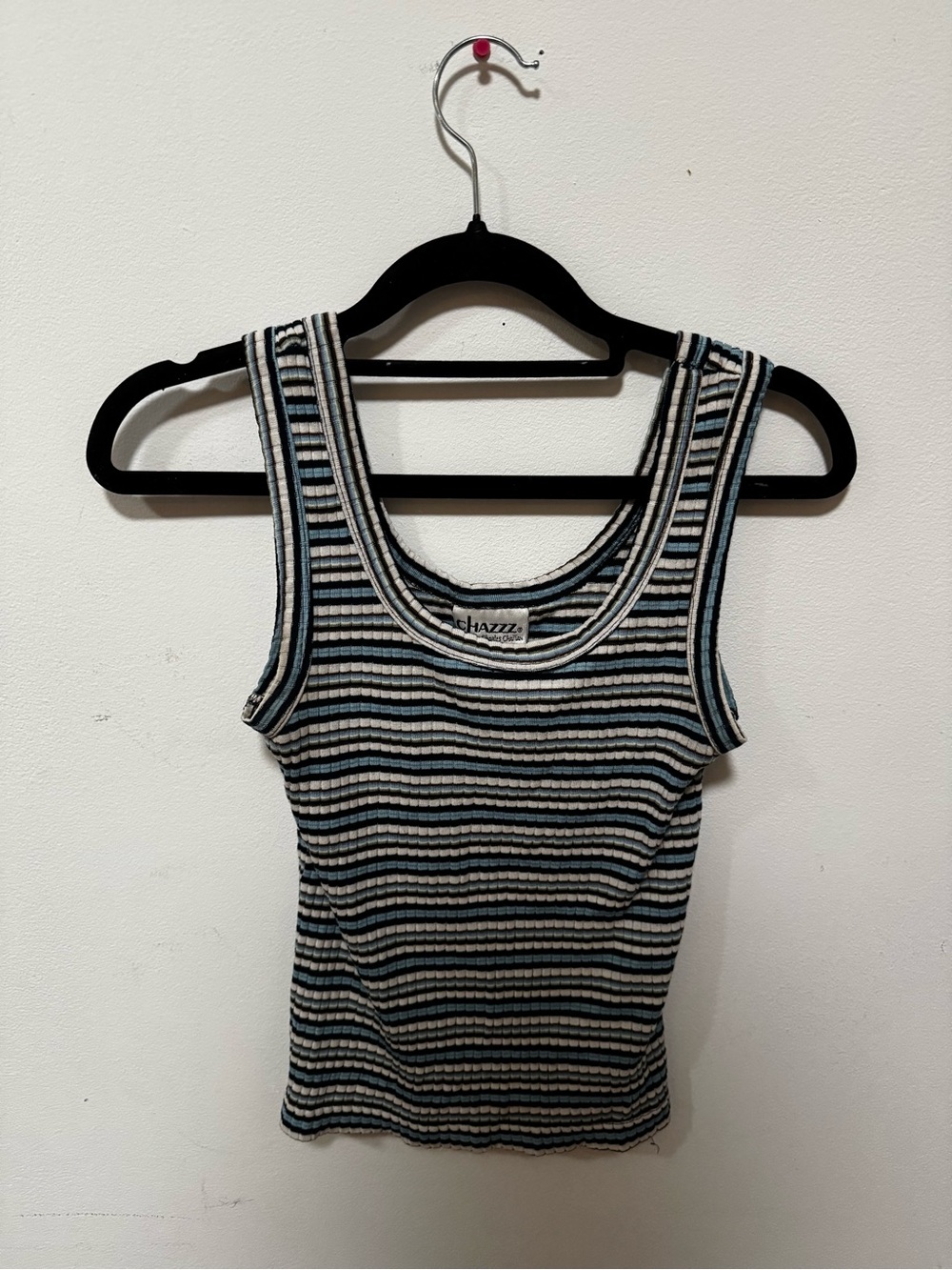 Vintage Ribbed Tank Top - Black & White
